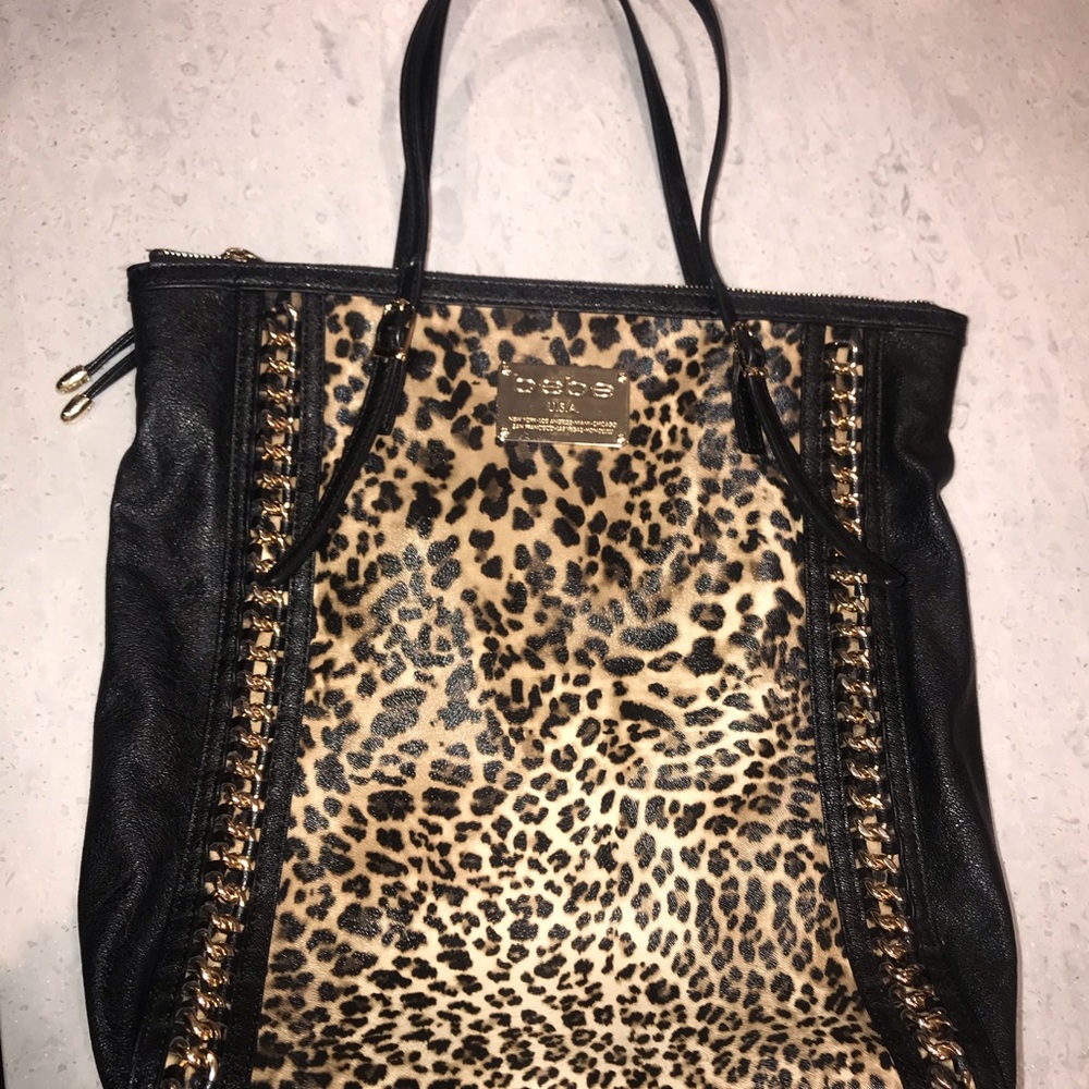 Bebe Leopard tote